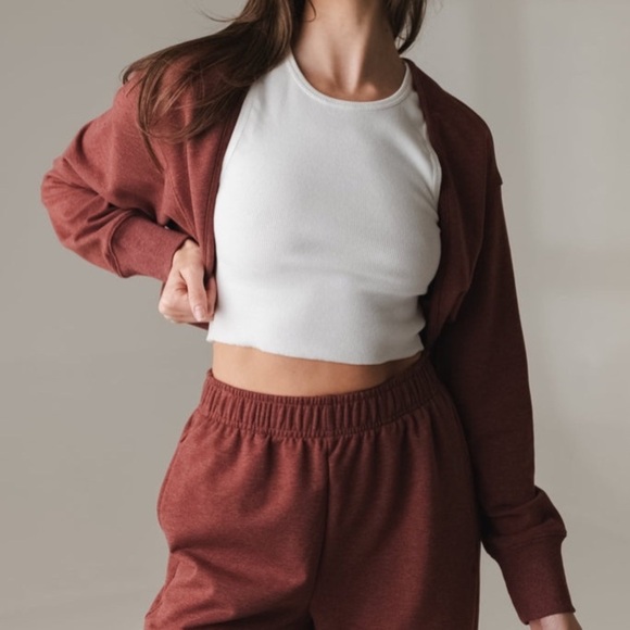 Vitality Balance Athletica Studio Rosewood Marl Cropped Shrug Size Medium - Picture 2 of 14